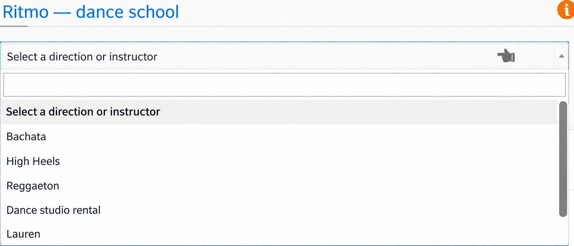 Ritmo's calendar selector