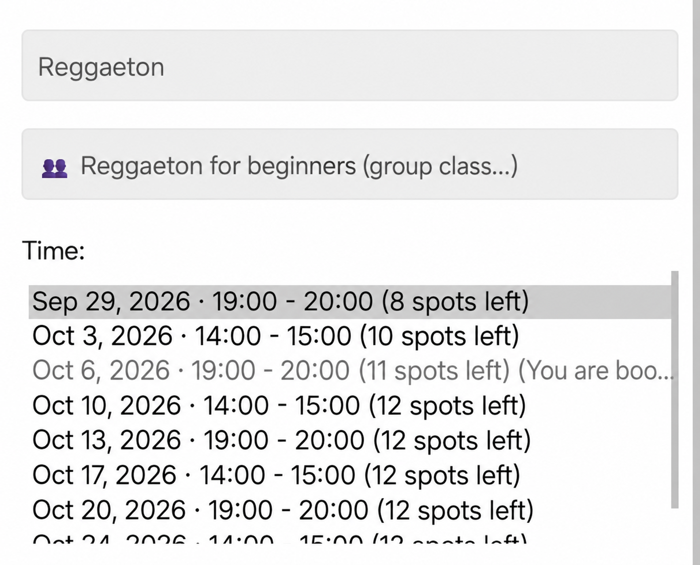 Available Reggaeton sessions on mobile