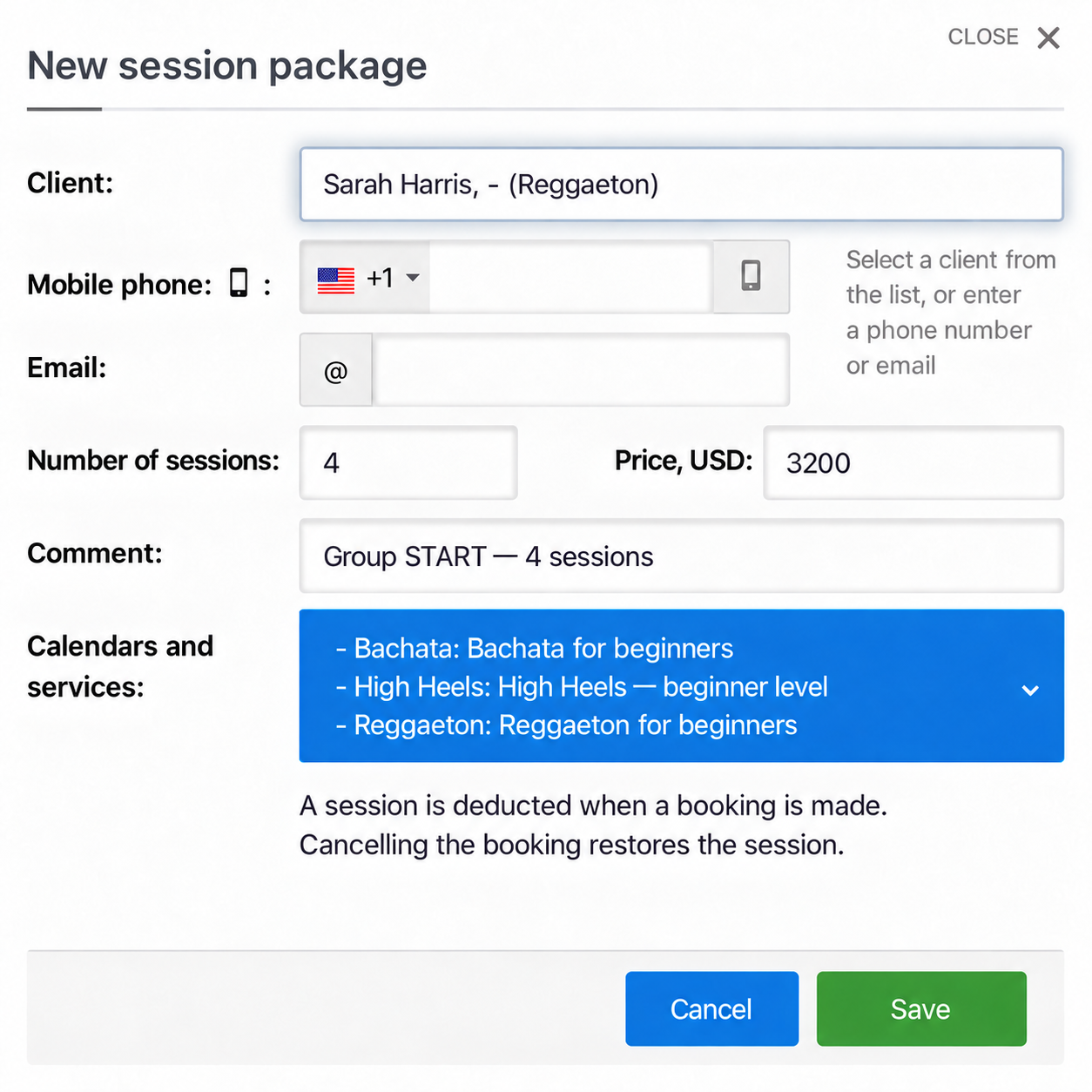 A START package covering three group styles