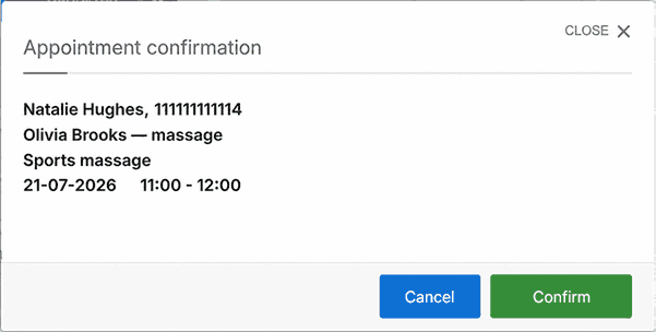 Appointment confirmation