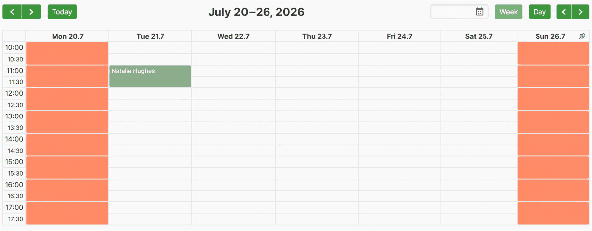 Appointment in the calendar
