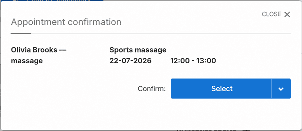 Client appointment confirmation