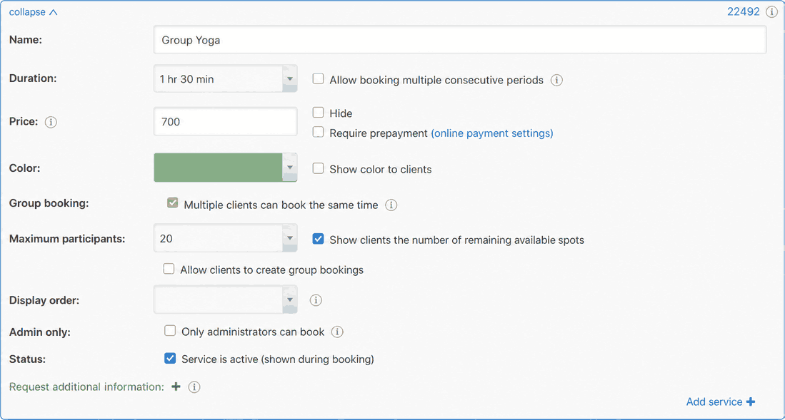 Group service settings