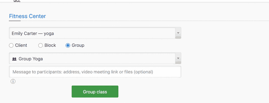 Group mode in the administrator’s calendar