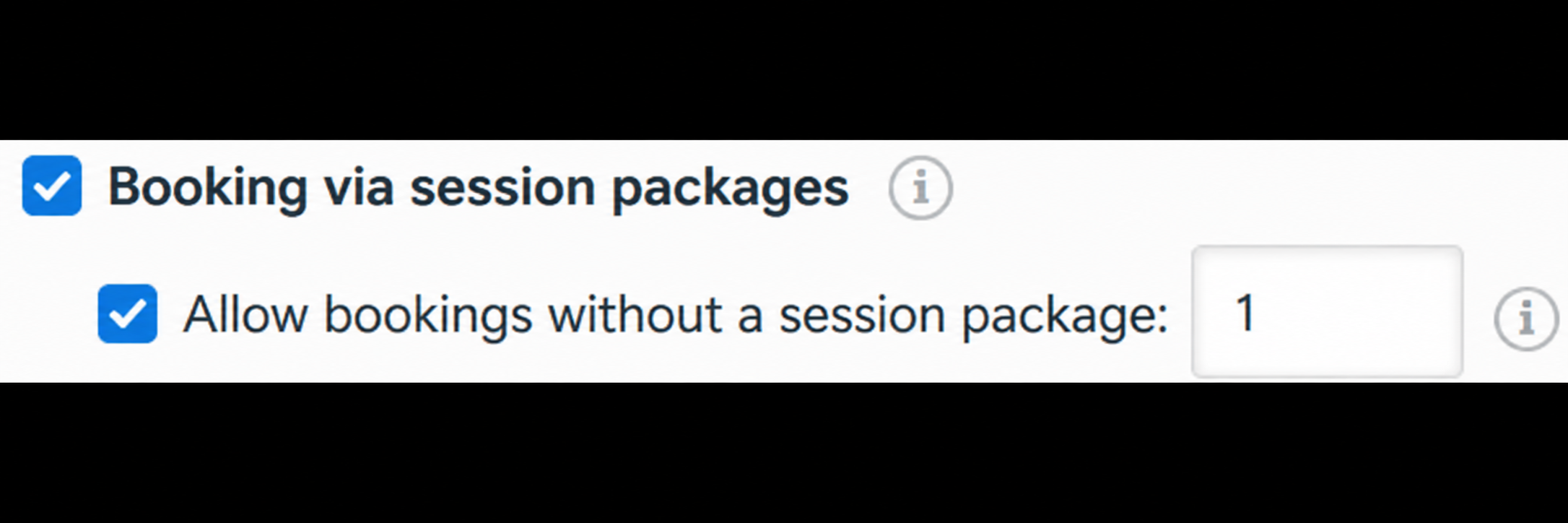 Package-only booking and trial allowance settings