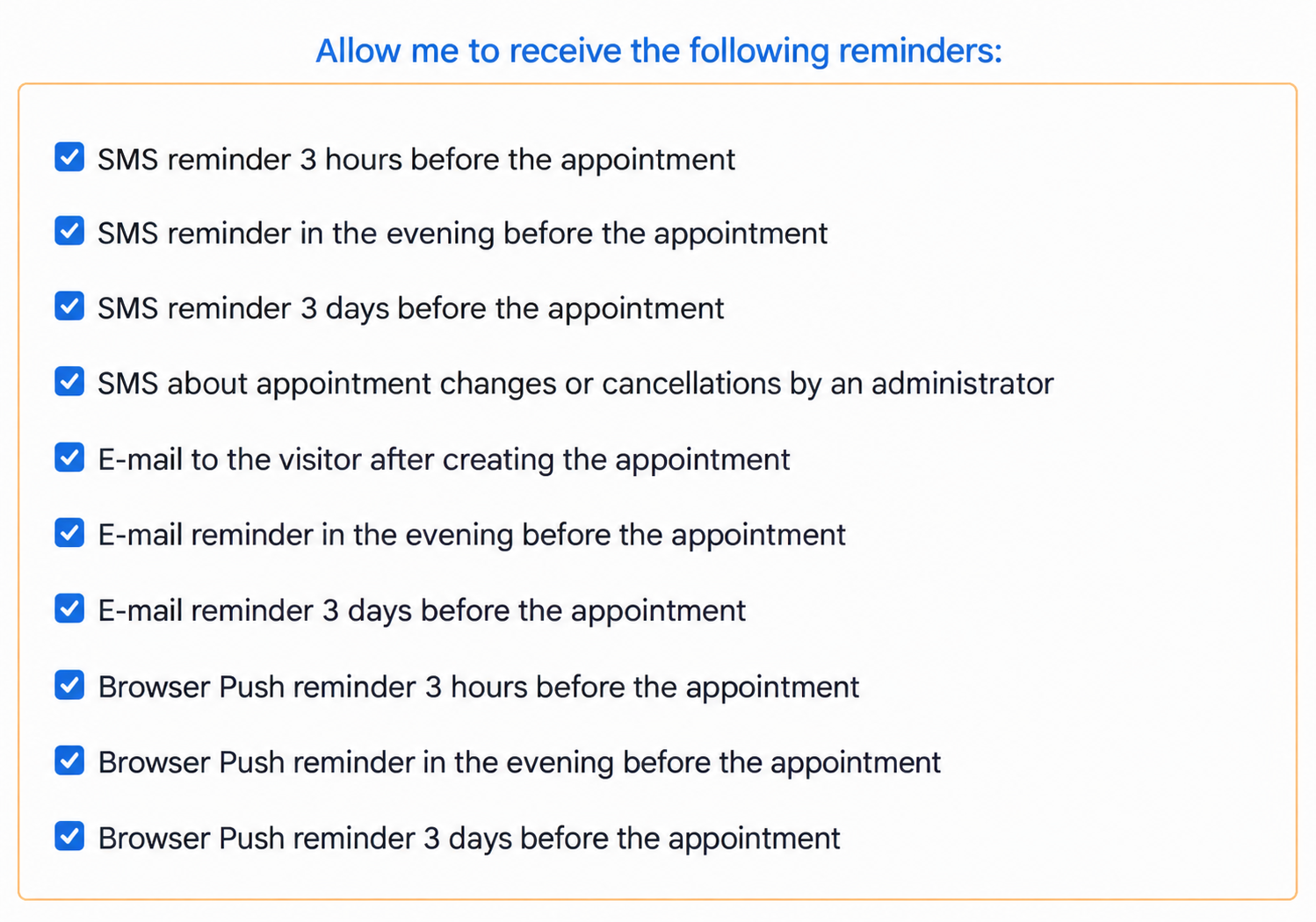 Personal notification preferences