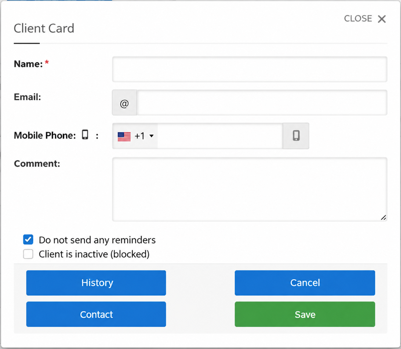 Reminder restriction in the client profile