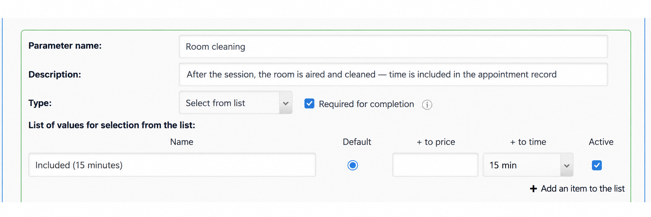 A service option that adds time to the appointment