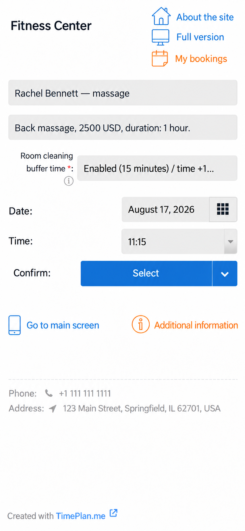 Mobile date and time selection